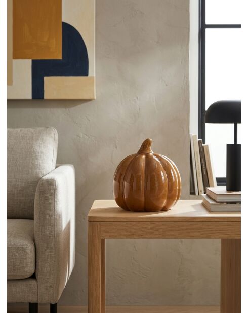 Déco à poser Citrouille automne terre d'ombre - D. 10,5cm