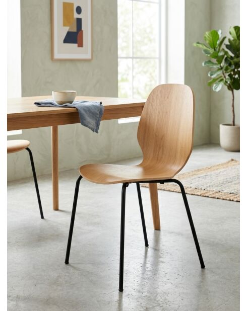 Chaise Ouro chene naturel/noir