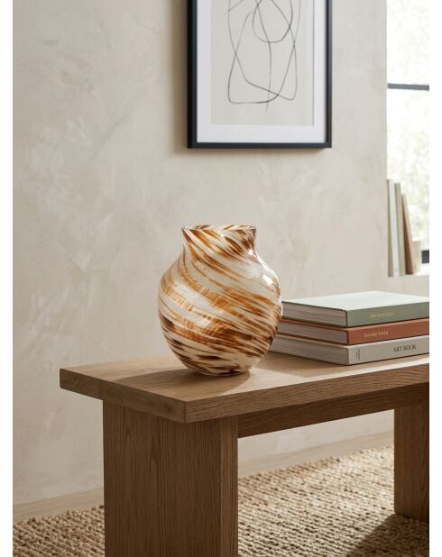 Vase tache Torsade multicolore - H. 19cm