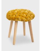 Assise d'appoint Akemi ocre - 38,5 x 38,5 x 43 cm
