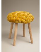 Assise d'appoint Akemi ocre - 38,5 x 38,5 x 43 cm