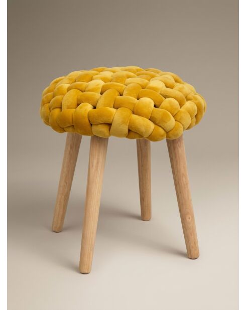 Assise d'appoint Akemi ocre - 38,5 x 38,5 x 43 cm