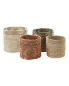 Lot de 4 Panier rond Jute couleurs assorties