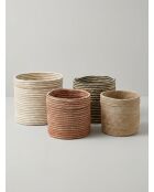 Lot de 4 Panier rond Jute couleurs assorties