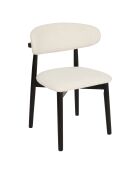 Silla Sari de madera rizada blanca/negra