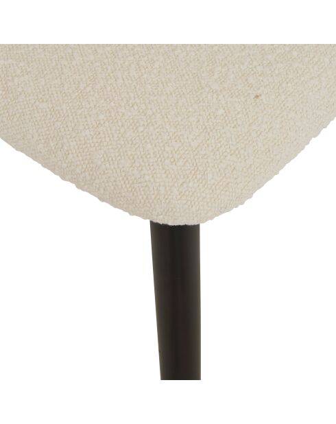 Chaise en bois bouclé Sari blanc/noir