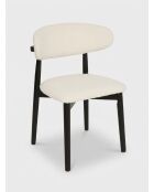 Silla Sari de madera rizada blanca/negra