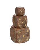 Lot de 3 Déco à poser en bois Roger marron caramel