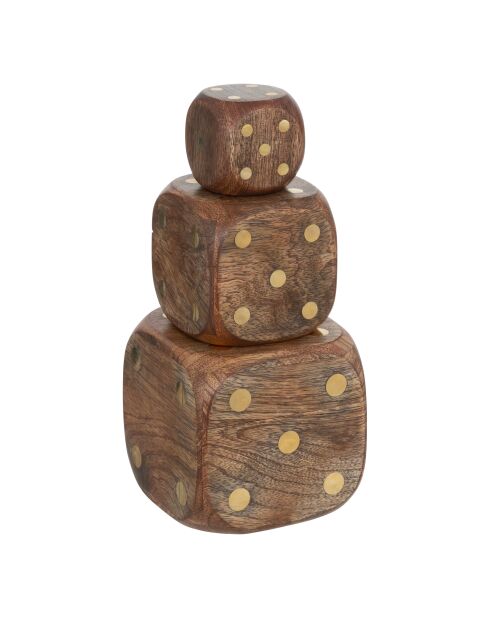 Lot de 3 Déco à poser en bois Roger marron caramel