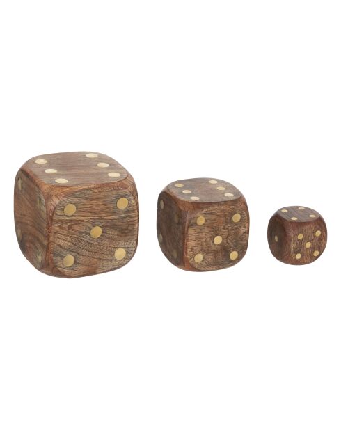 Lot de 3 Déco à poser en bois Roger marron caramel