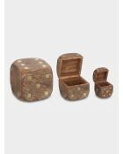 Lot de 3 Déco à poser en bois Roger marron caramel