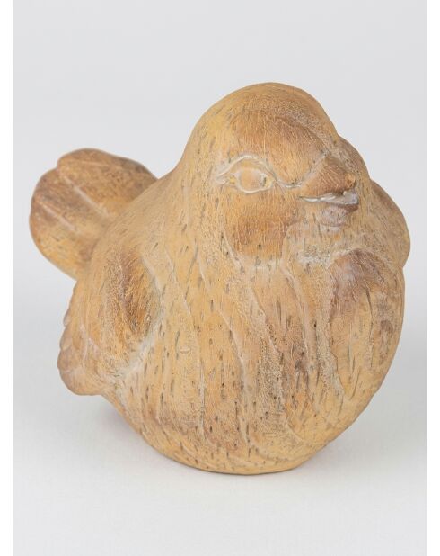 Déco à poser birdy beige - H. 13,5cm