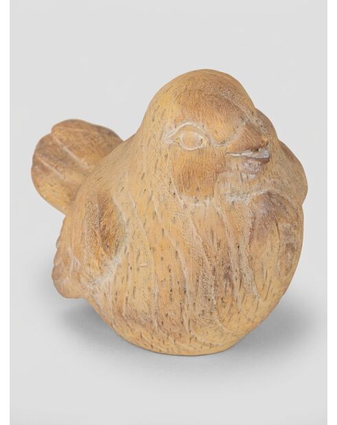Déco à poser birdy beige - H. 13,5cm