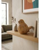 Déco à poser birdy beige - H. 13,5cm