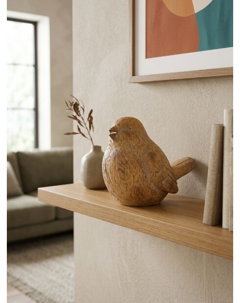 Déco à poser birdy beige - H. 13,5cm