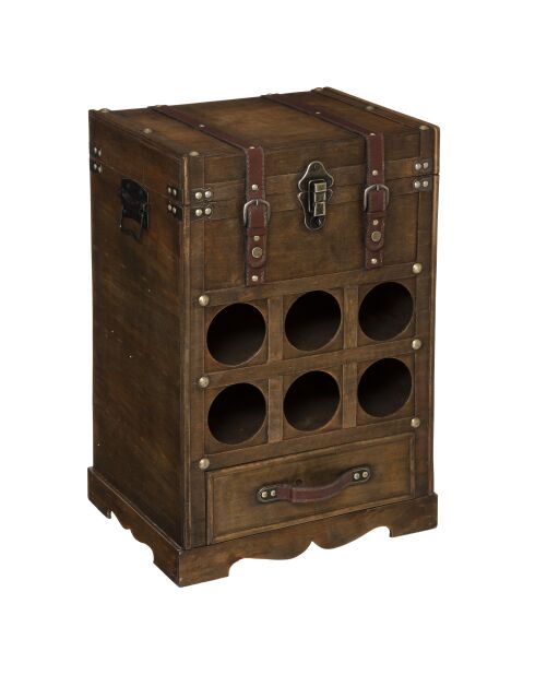 Lot de 6 porte bouteille coffre Bruce marron