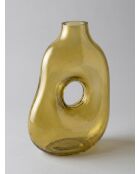 Vase en verre donut vert - H. 25cm
