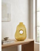 Vase en verre donut vert - H. 25cm