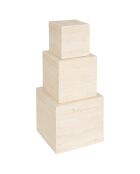 Lot de 3 Malle carre Tineo beige