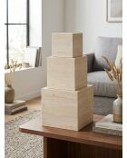 Lot de 3 Malle carre Tineo beige