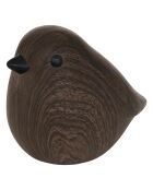 Déco à poser Oiseau Automne tabac - H.12cm