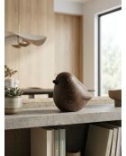 Déco à poser Oiseau Automne tabac - H.12cm