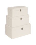 Lot de 3 Malle bouclette Carlie blanc