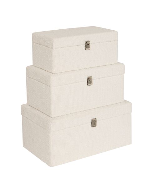 Lot de 3 Malle bouclette Carlie blanc