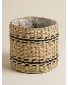 Lot de 2 Pot pour plante beige lin - D.16cm /H.16cm