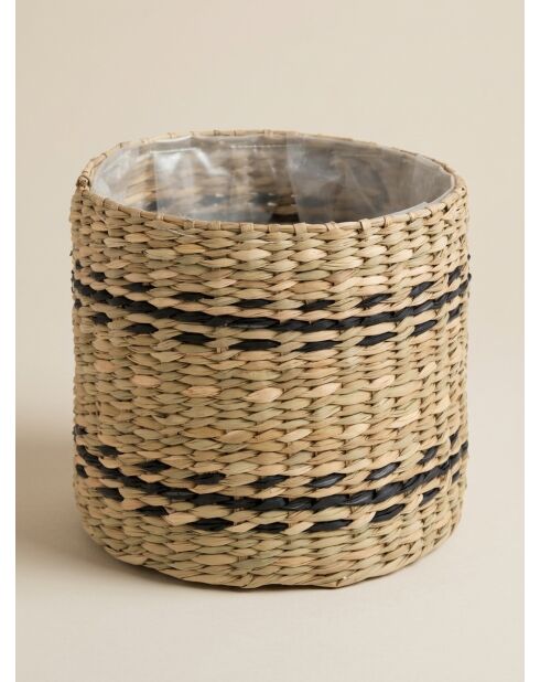 Lot de 2 Pot pour plante beige lin - D.16cm /H.16cm