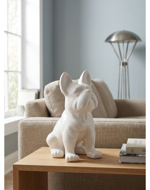 Déco à poser Chien Eden blanc - H. 22cm
