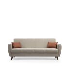 Canapé-lit 3 places Zaden beige - 207x86x77 cm