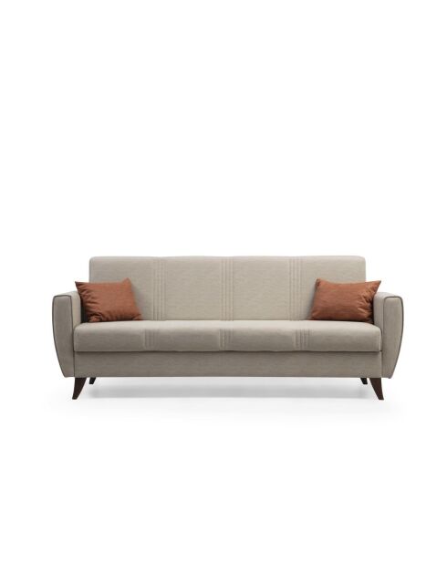 Canapé-lit 3 places Zaden beige - 207x86x77 cm