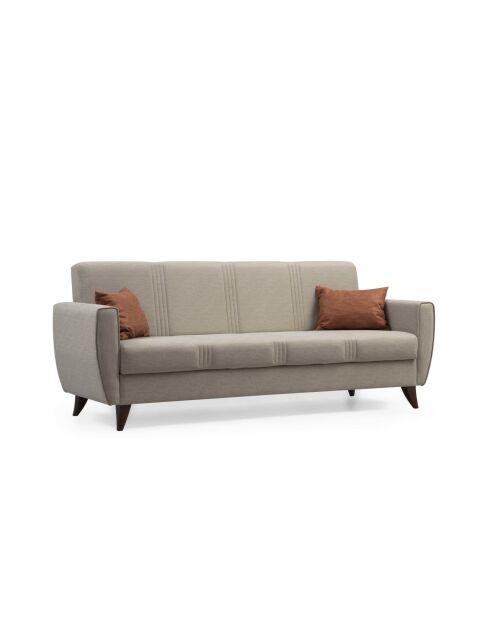 Canapé-lit 3 places Zaden beige - 207x86x77 cm