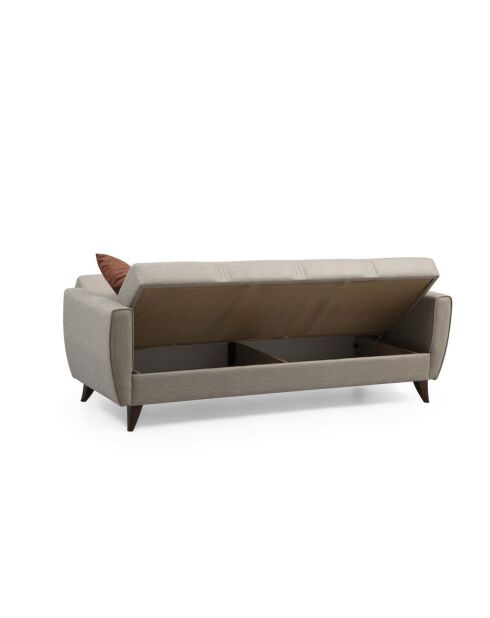 Canapé-lit 3 places Zaden beige - 207x86x77 cm