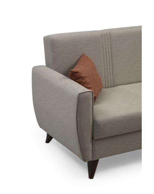 Canapé-lit 3 places Zaden beige - 207x86x77 cm