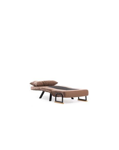 Sofá cama individual Sando de 1 plaza marrón claro - 60x175 cm