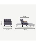 Divano letto singolo Sando 1 posto marrone chiaro - 60x175 cm
