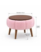 Mesa auxiliar rosa Papatya - 45x44 cm