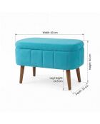 Pouffe Mini Oslo turquoise - 60x46x35 cm