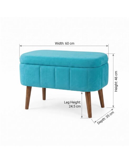 Pouffe Mini Oslo turquoise - 60x46x35 cm