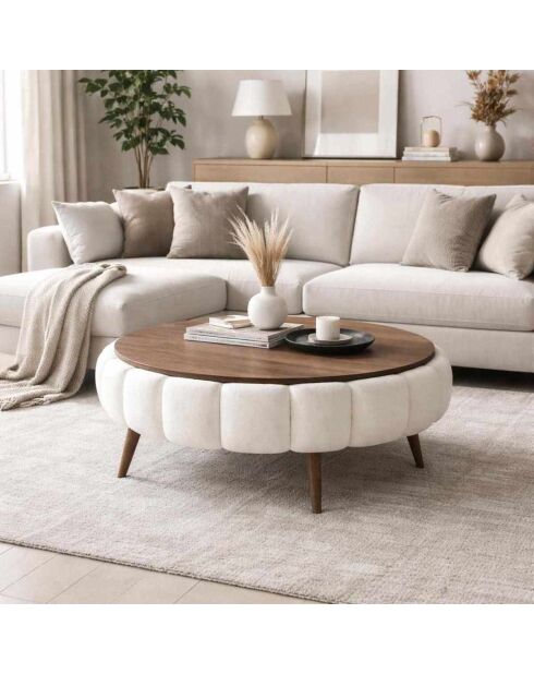 Tavolino Yuvarlak bianco - 100x44 cm