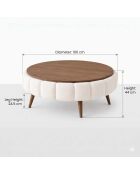 Tavolino Yuvarlak bianco - 100x44 cm