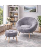 Set aus Ohrensessel und Sitzsack von Lida, 75 x 100 x 42 cm/45 x 45 cm