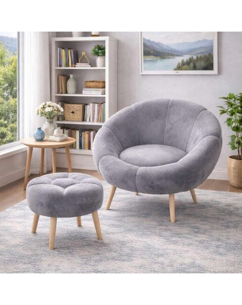 Set aus Ohrensessel und Sitzsack von Lida, 75 x 100 x 42 cm/45 x 45 cm
