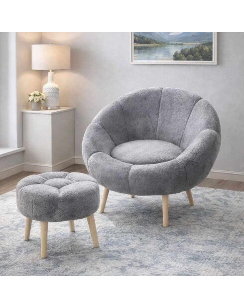 Set aus Ohrensessel und Sitzsack von Lida, 75 x 100 x 42 cm/45 x 45 cm