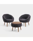 Lida Wellsoft Set aus Ohrensessel und Couchtisch, 3-teilig, Anthrazit