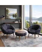 Lida Wellsoft Set aus Ohrensessel und Couchtisch, 3-teilig, Anthrazit