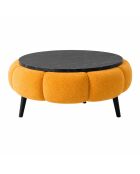 Table basse Papatya 60 marbre orange et noir - 60x44 cm