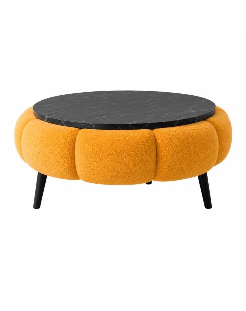 Table basse Papatya 60 marbre orange et noir - 60x44 cm